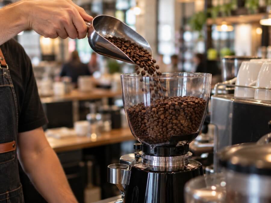 Freshly roasted coffee beans