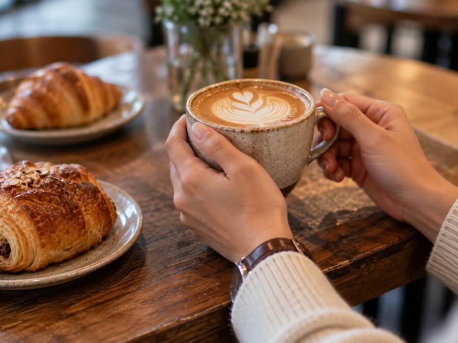 Coffee being poured during a Sunday music set