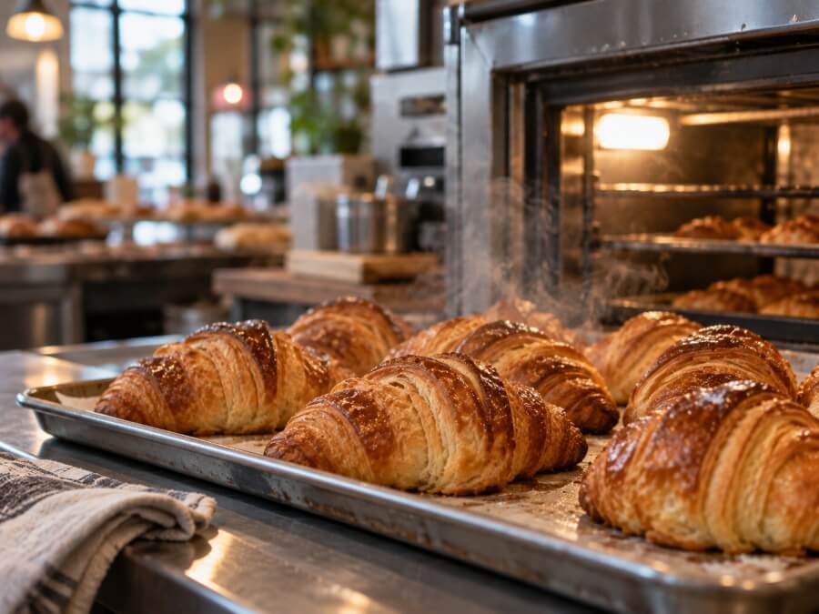 Fresh baked pastries on a tray